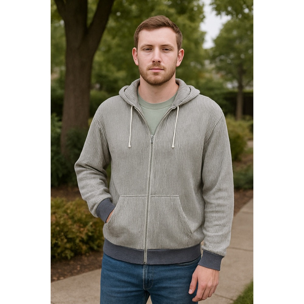 Alternative Earth Unisex XL Striped Full Zip Hoodie Casual Everyday‎ Comfort